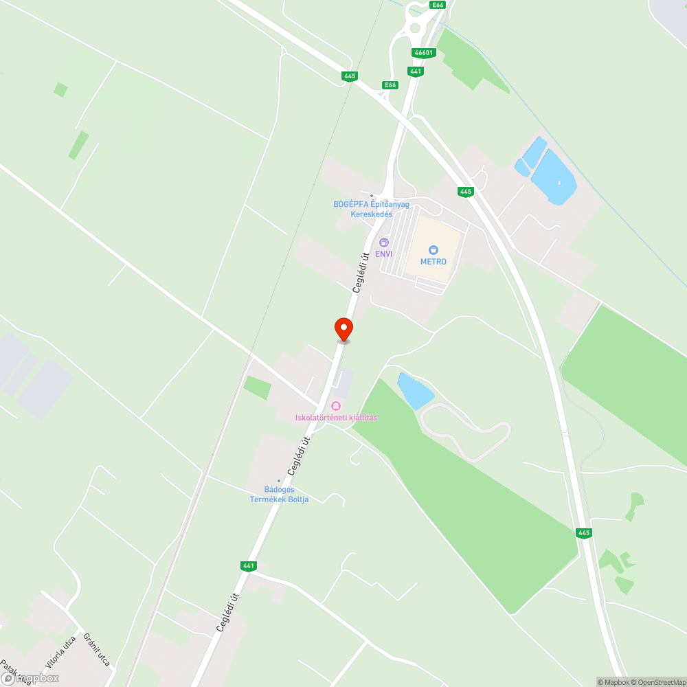 Kerékpárút nyomvonalában veszély bejelentés helye