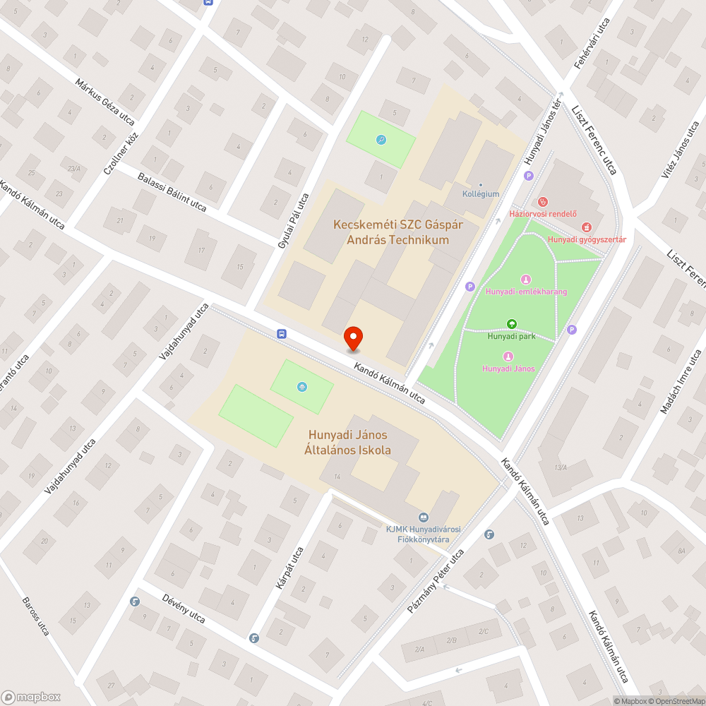 Kiszáradt fa bejelentés helye