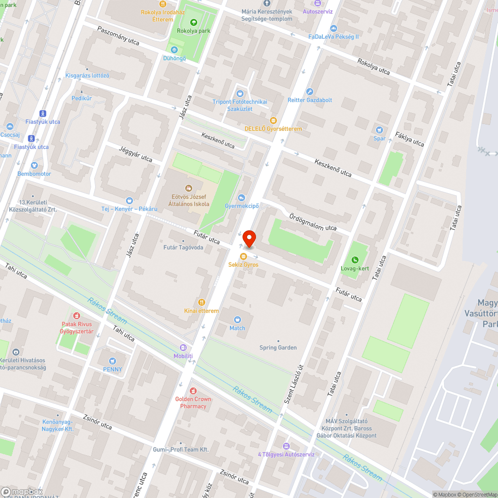 Korláttal lefoglalt parkoló bejelentés helye