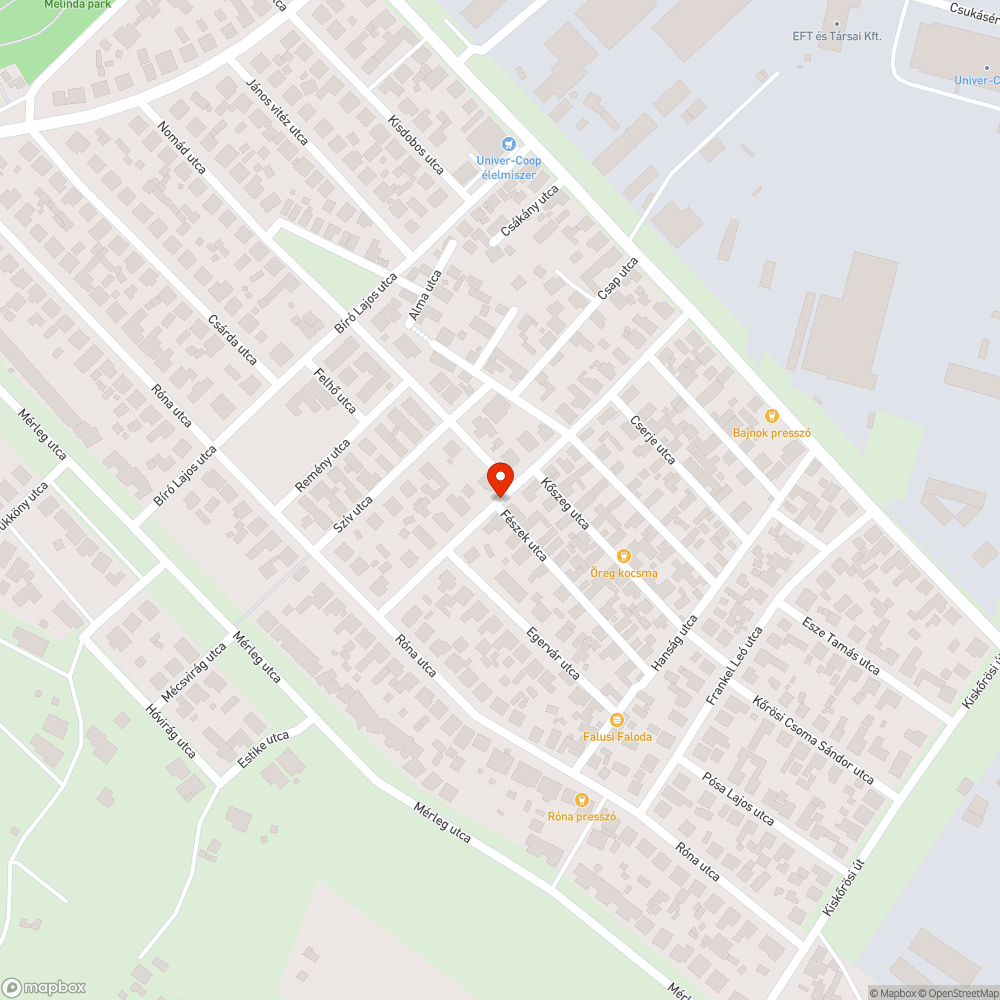 Nem működő utcai lámpa bejelentés helye