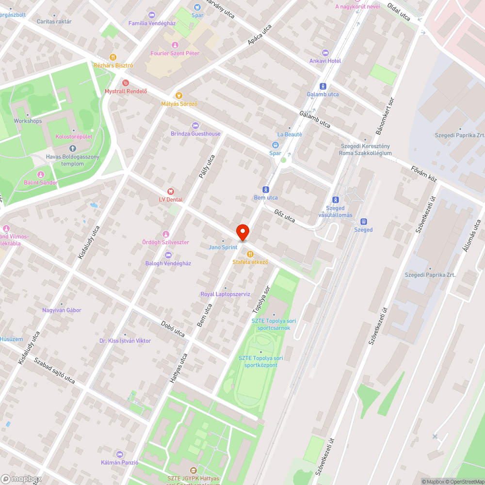 Helyreállítatlan járda bejelentés helye