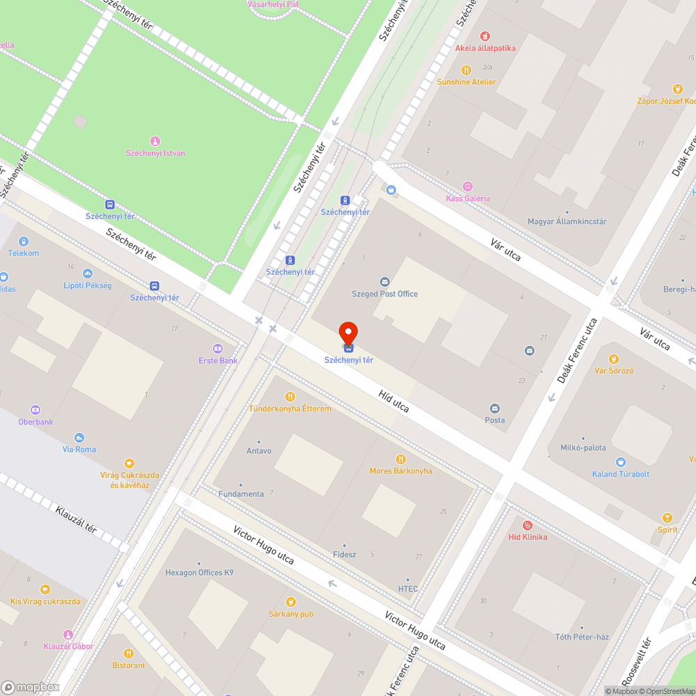 Sérült pad - Széchenyi tér trolimegálló bejelentés helye