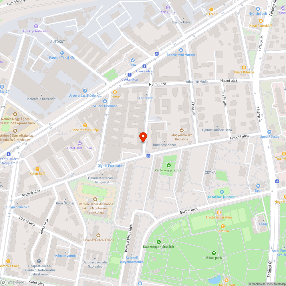 Elhagyott autó bejelentés helye