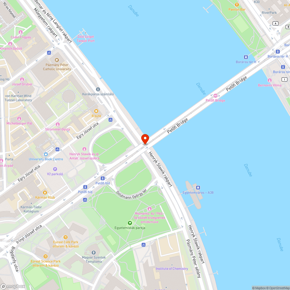 Petőfi híd alsó része bejelentés helye