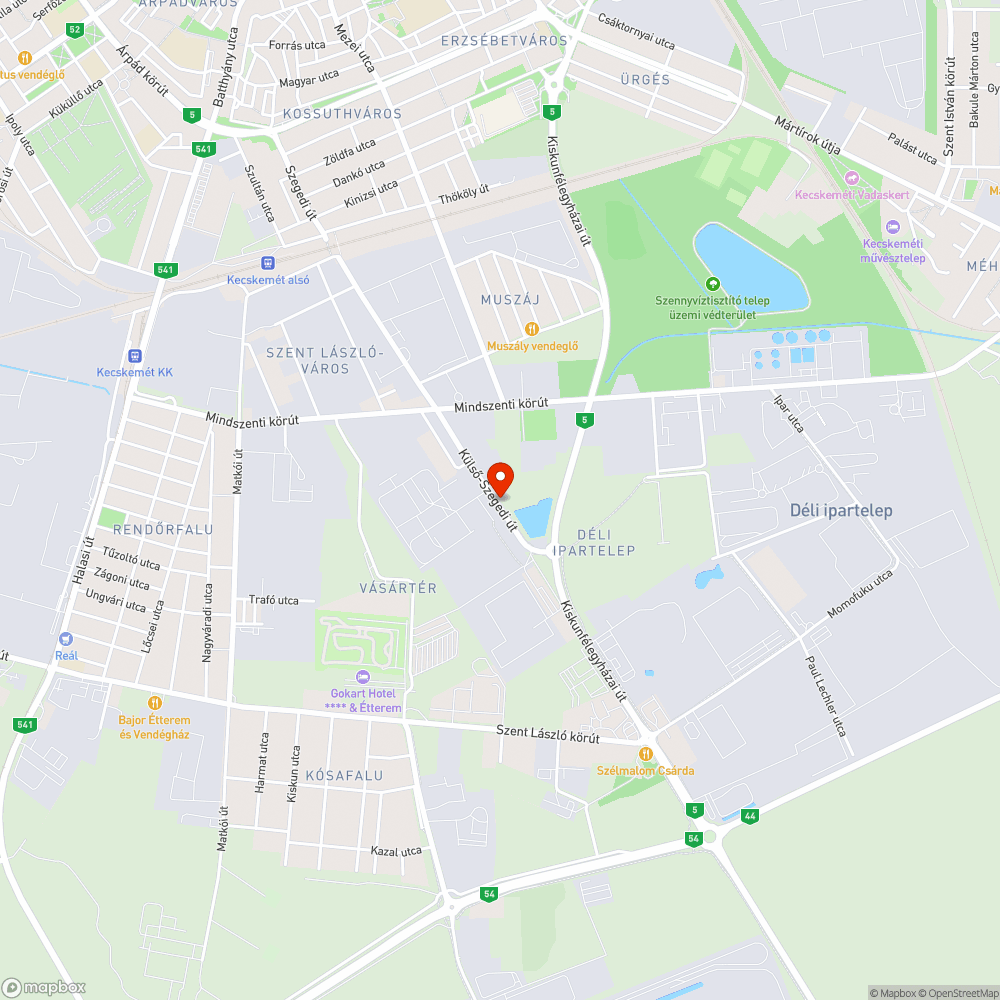 Keresztben felvágott út bejelentés helye