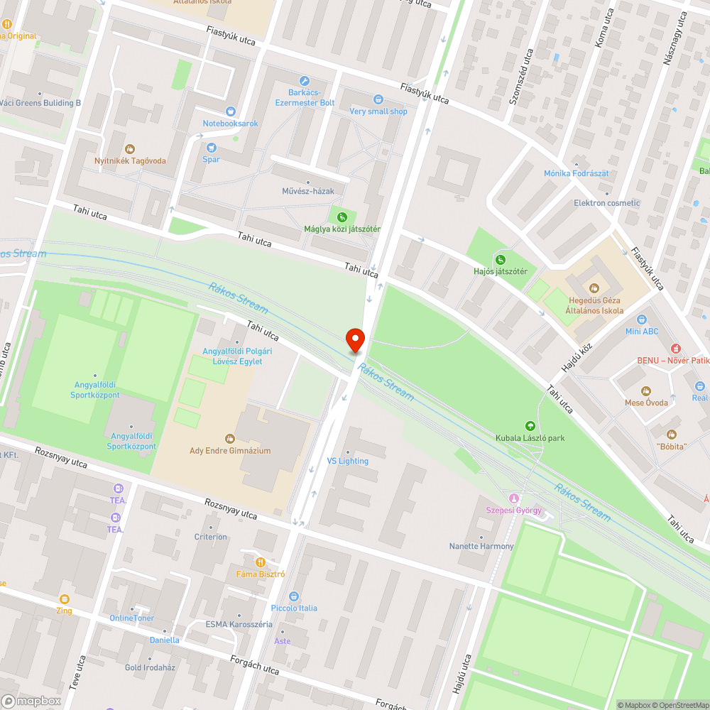 Szintkülönbség a Röppentyű utcában a Rákos-patak fölötti hídon bejelentés helye