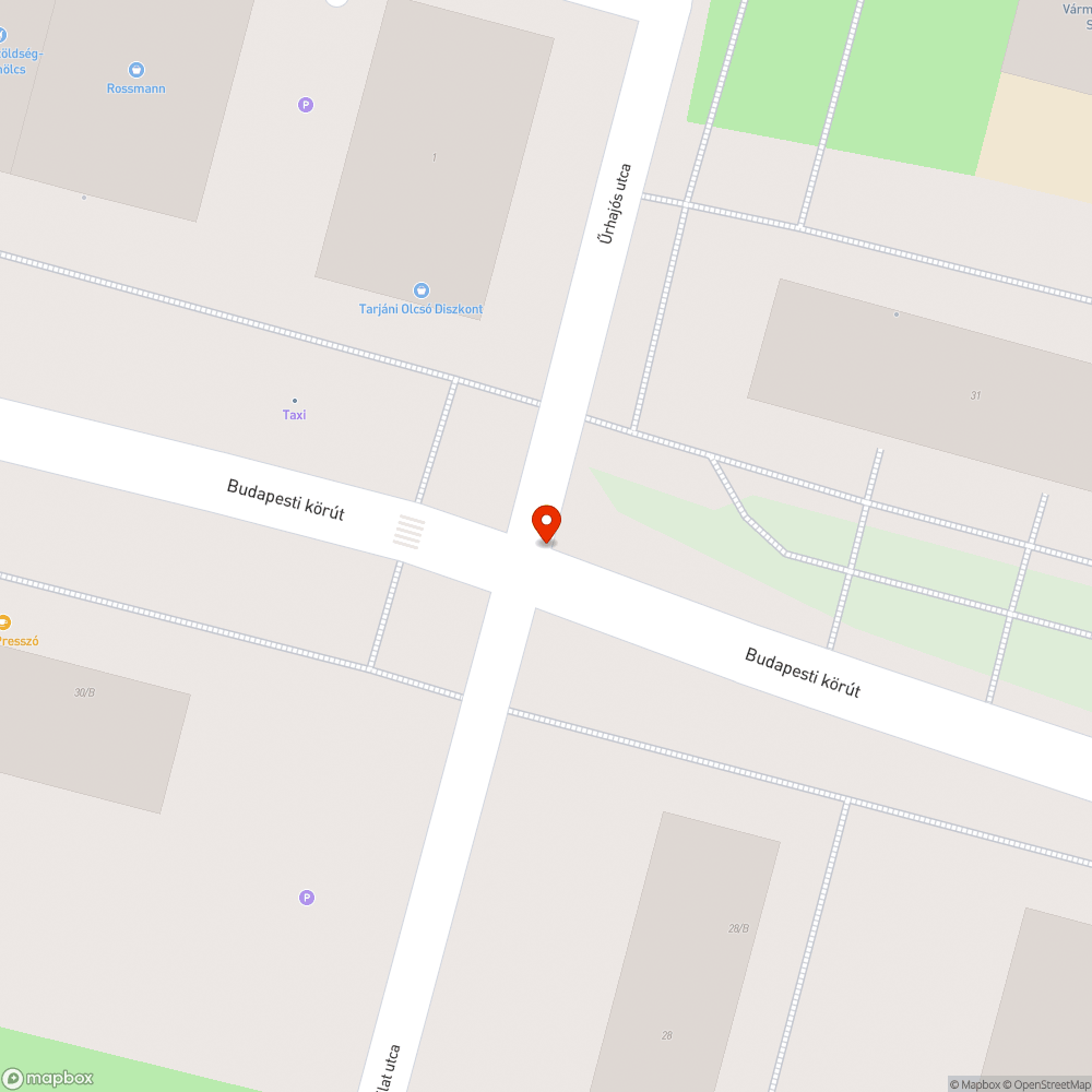 Eldugult víznyelő - Budapesti krt. és Űrhajós utca sarka bejelentés helye