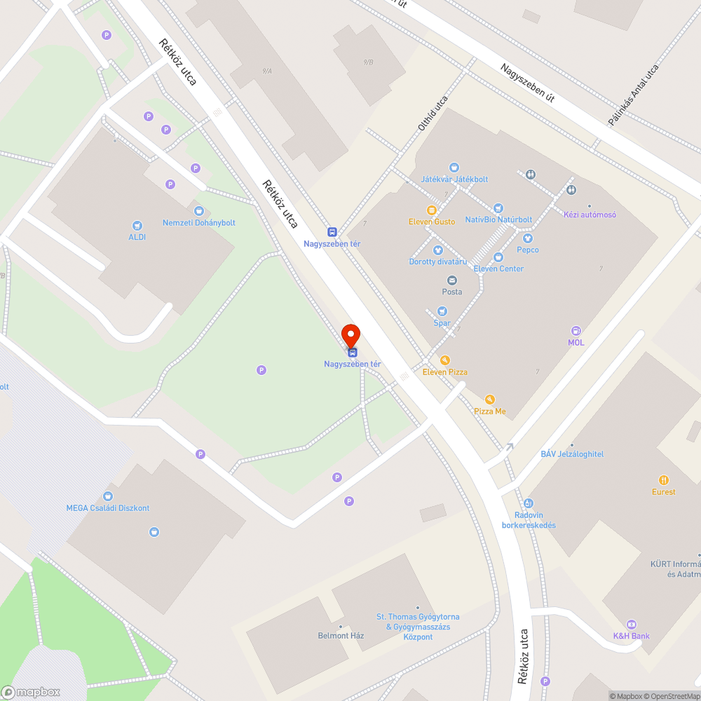 Összefirkált BKK buszmegálló az Eleven centerrel szemben bejelentés helye