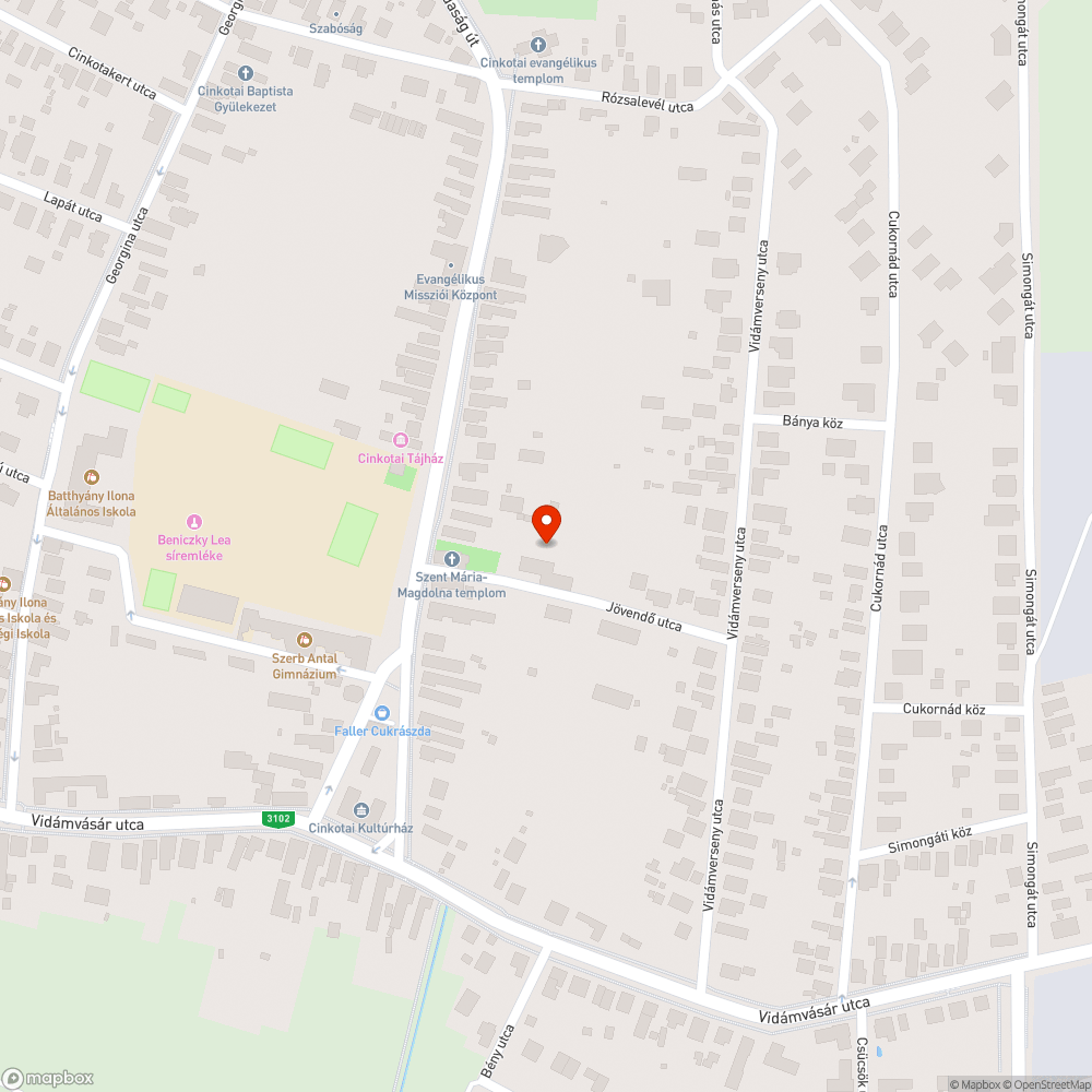 Felgyújtott szemetes bejelentés helye