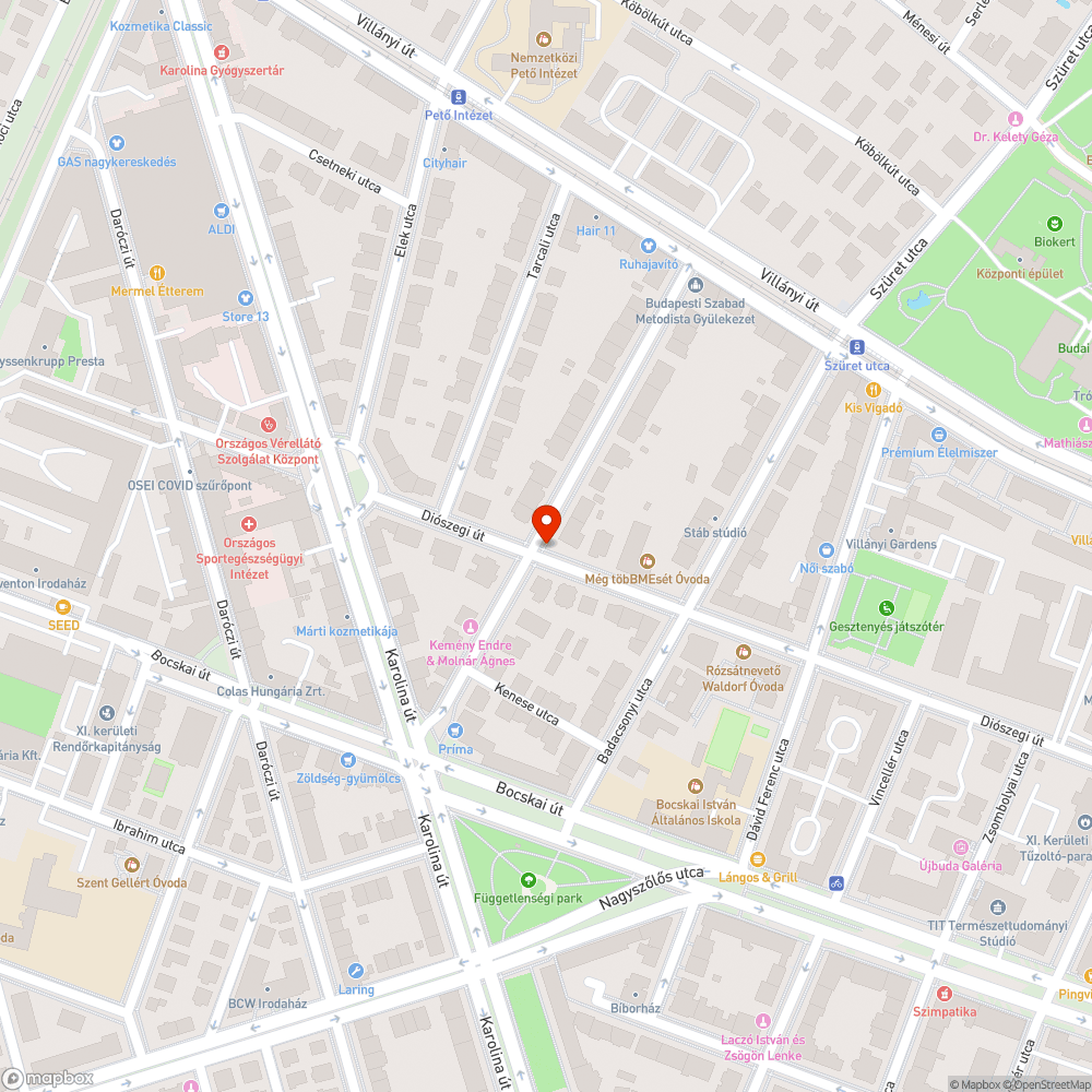 Elhagyott autó bejelentés helye