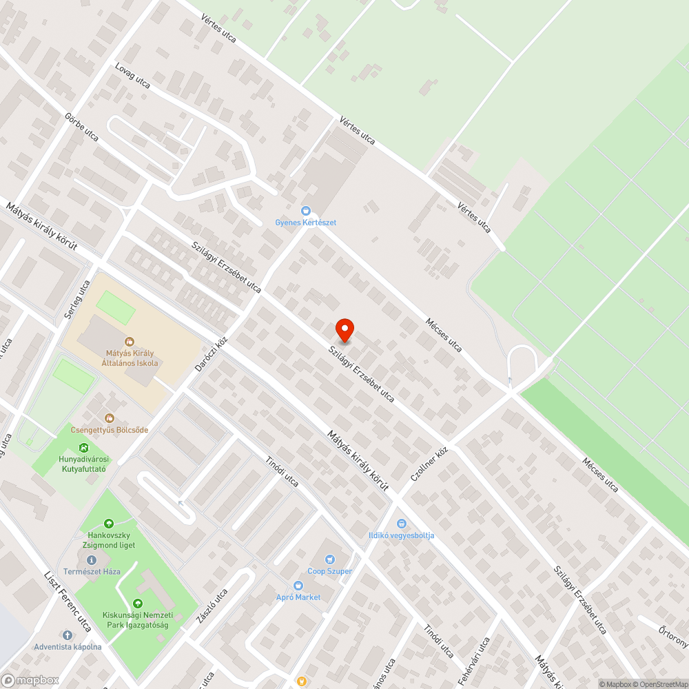 Kátyú az út közepén bejelentés helye