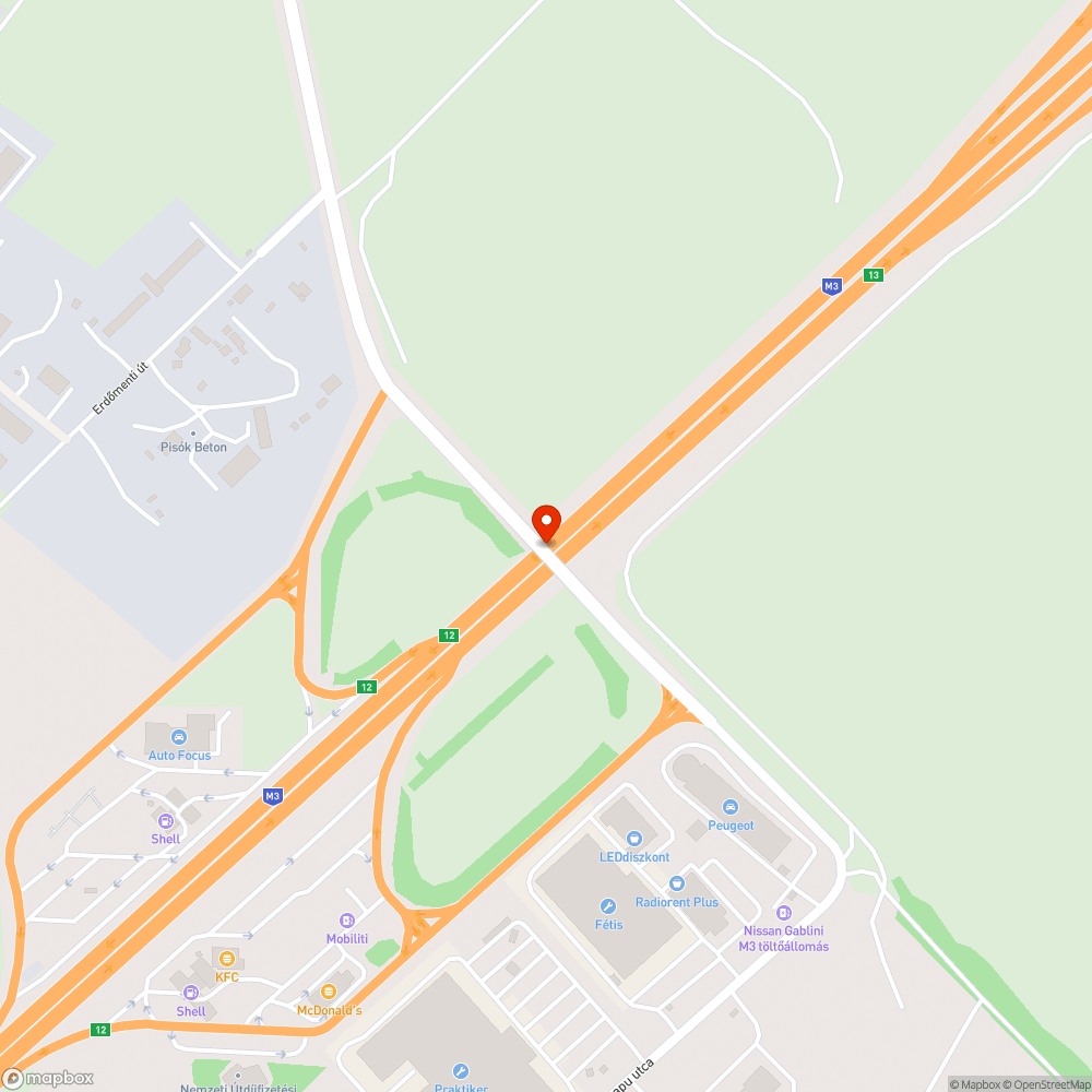 M3 felüljáró útburkolat bejelentés helye