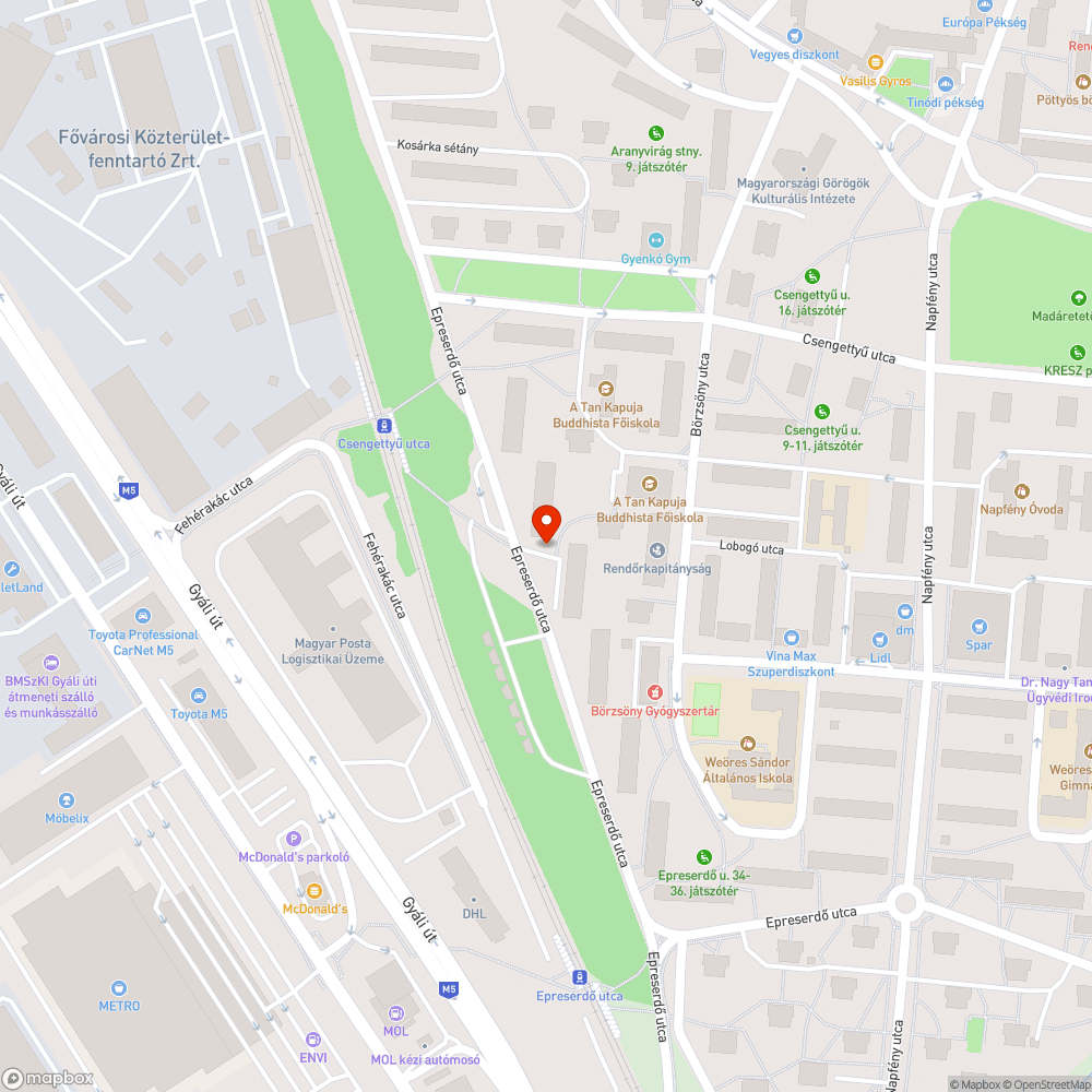 Sérült szemetes bejelentés helye