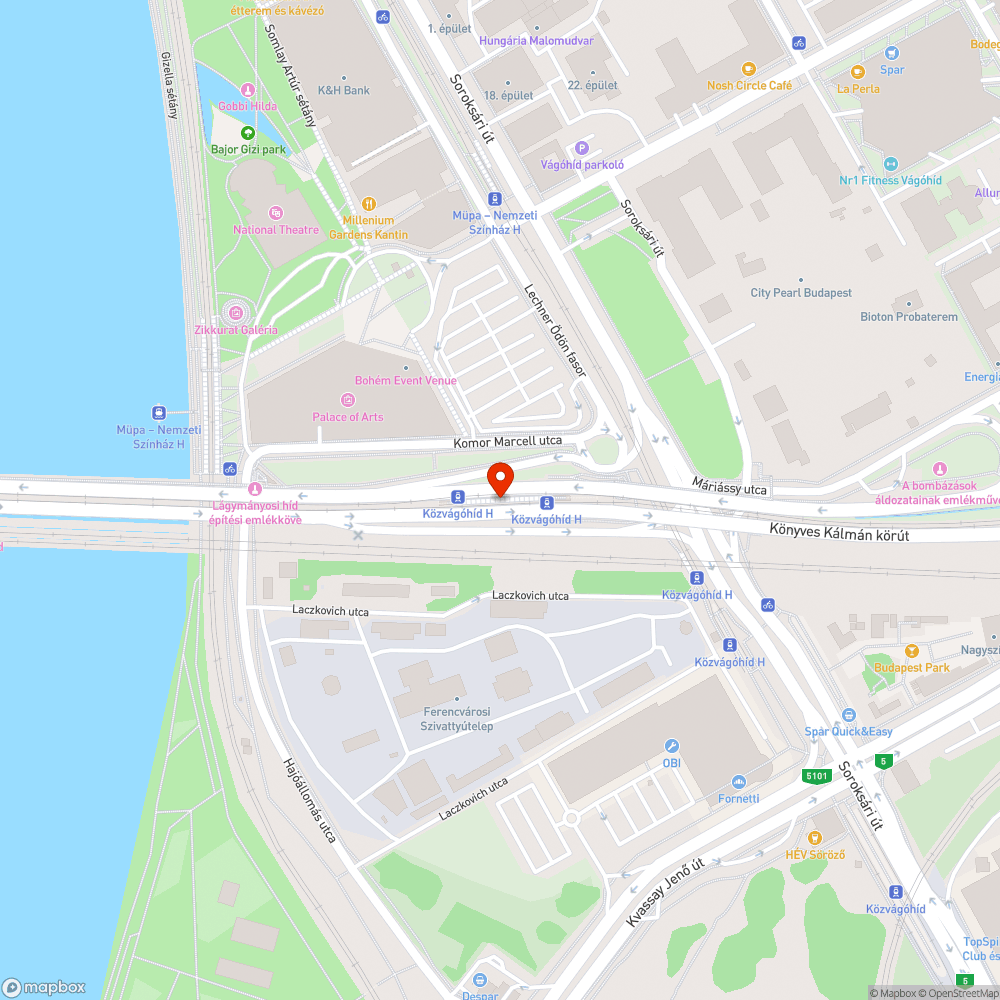 1 Villamos Közvágóhíd megálló graffitis bejelentés helye