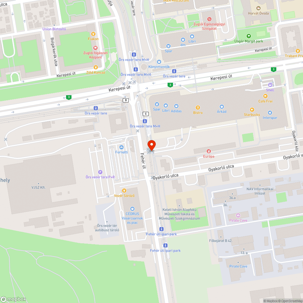 Hiányzó fényterelő bejelentés helye