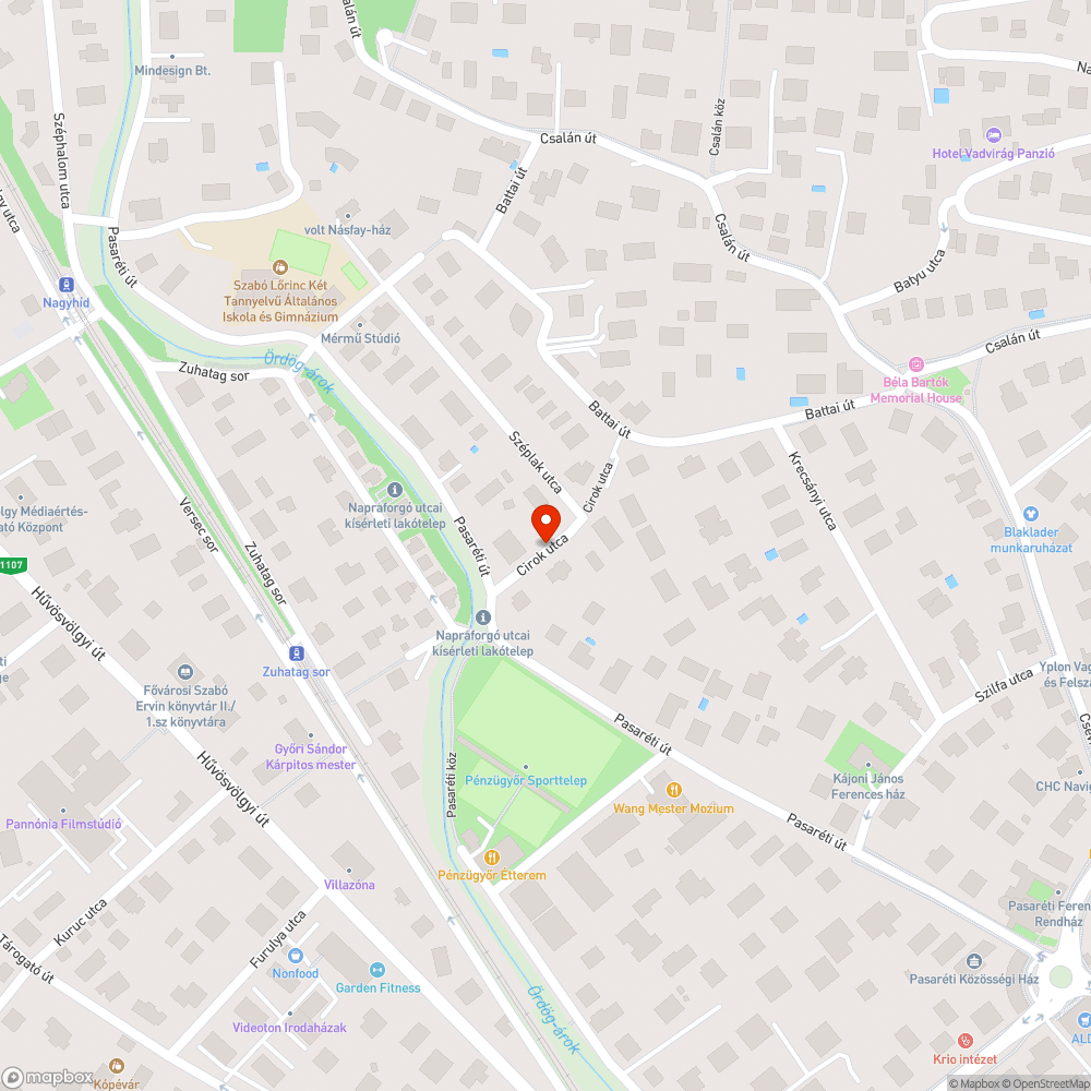 Kátyúk bejelentés helye