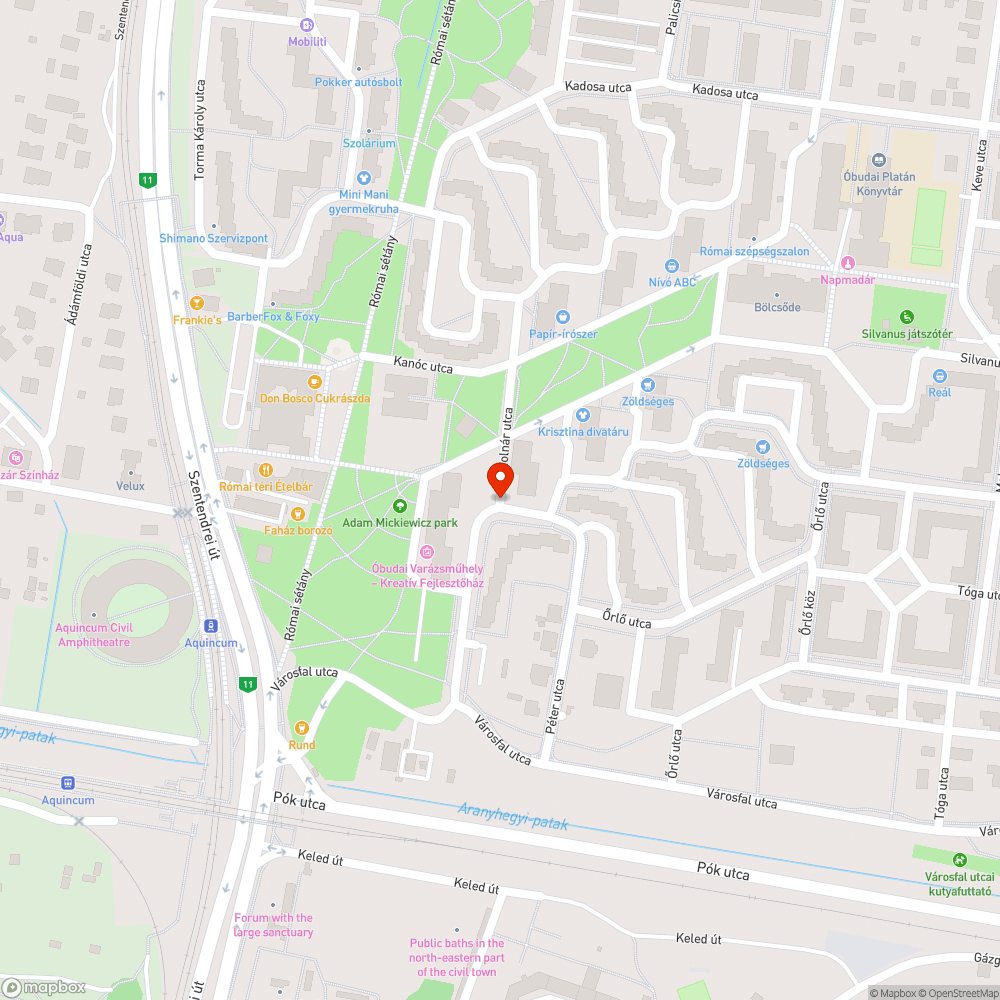 Nagy kátyú a Pók utcai ltp-en bejelentés helye