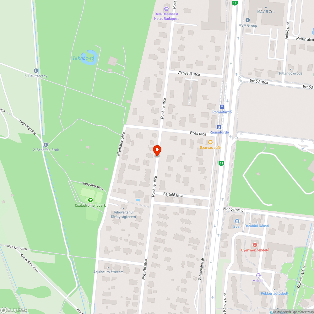 Rozália utca bejelentés helye