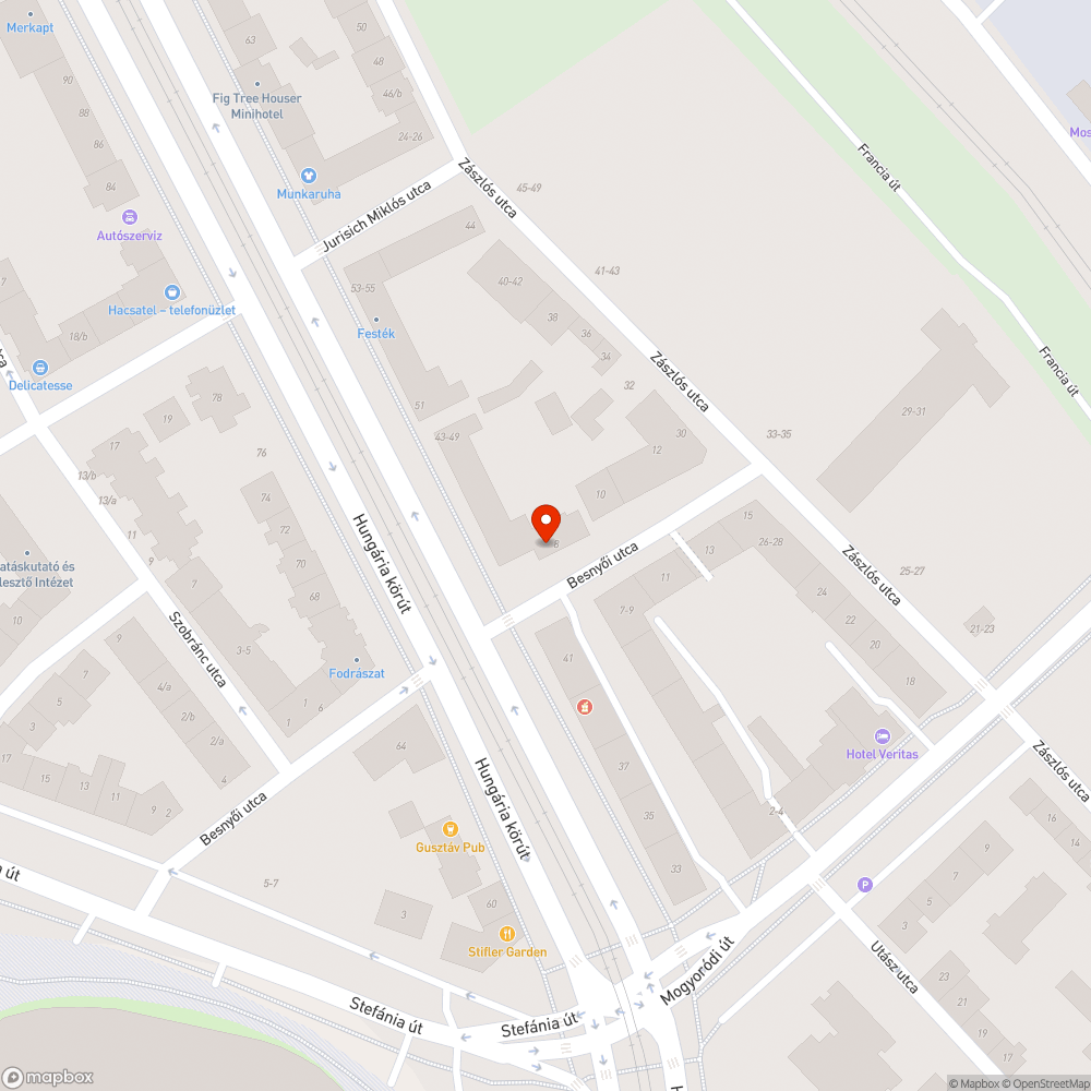 Beszakadt útfelület bejelentés helye