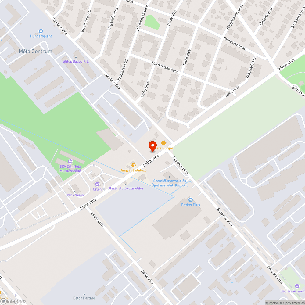 Megrongált buszmegálló bejelentés helye