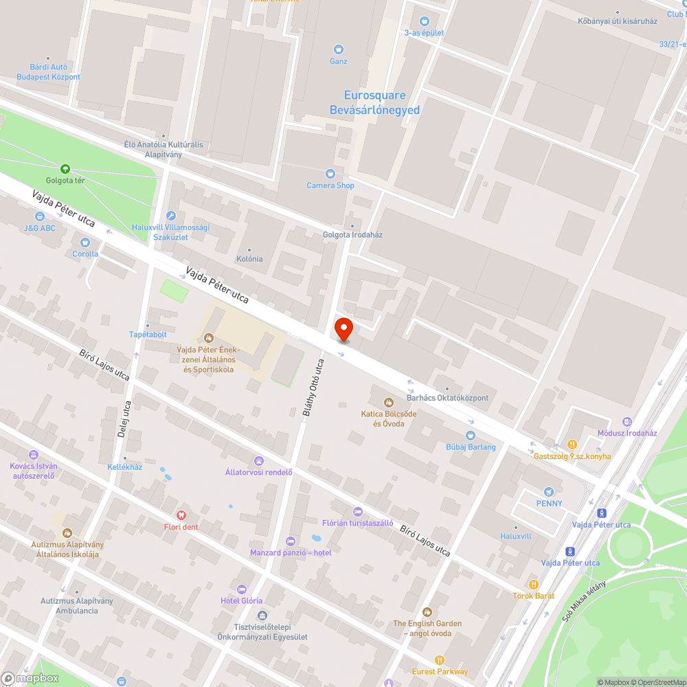 Szemetes zöld-/közterület bejelentés helye