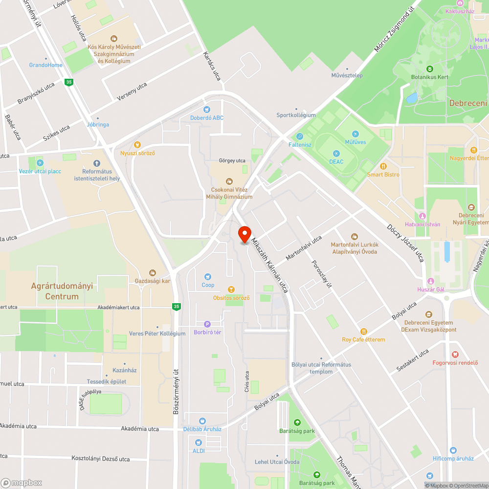 Szemetes zöldterület bejelentés helye