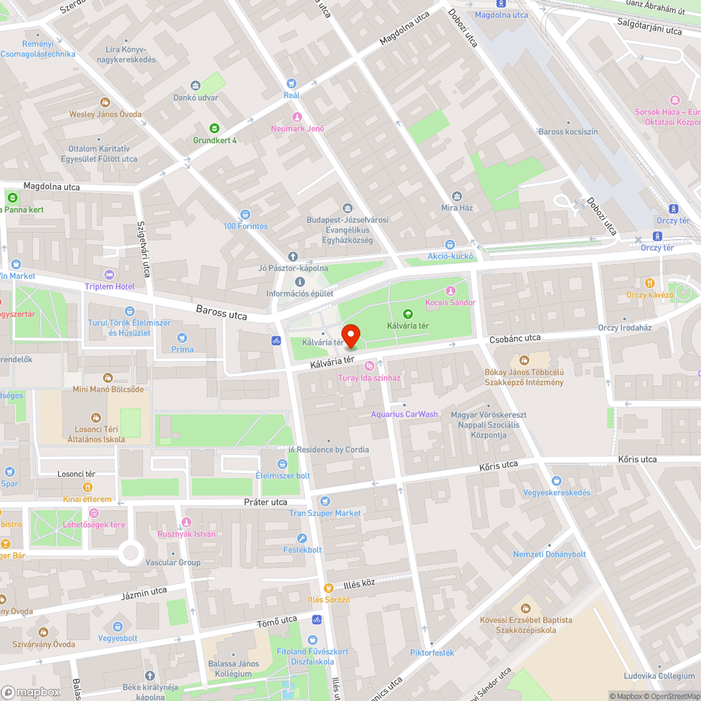 Lekopott kerékpáros piktogramok a Kálvária térnél bejelentés helye