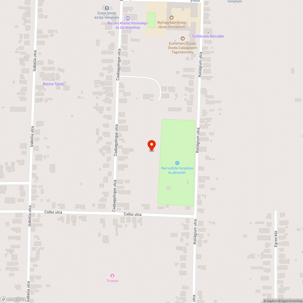 Közösségi parkban szemétlerakás bejelentés helye