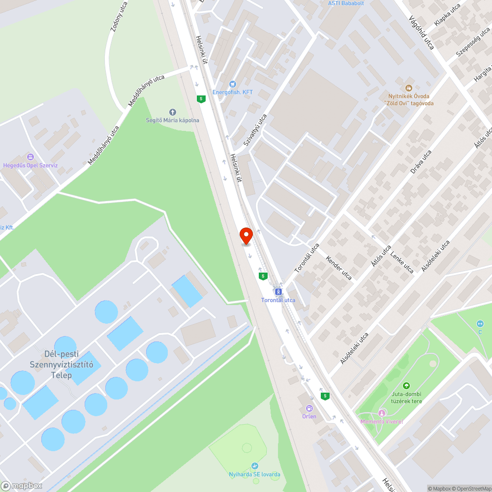 Beszakadó fedlap Helsinki út 2* bejelentés helye