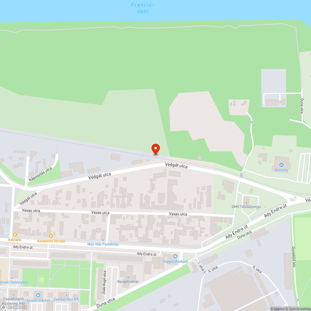 Védgát utca szemét bejelentés helye