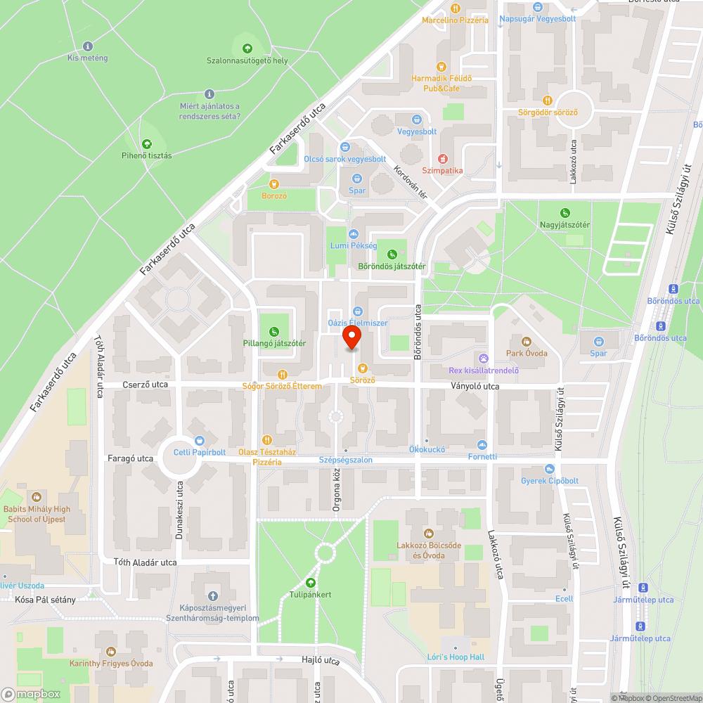 Elhagyott jármű bejelentés helye