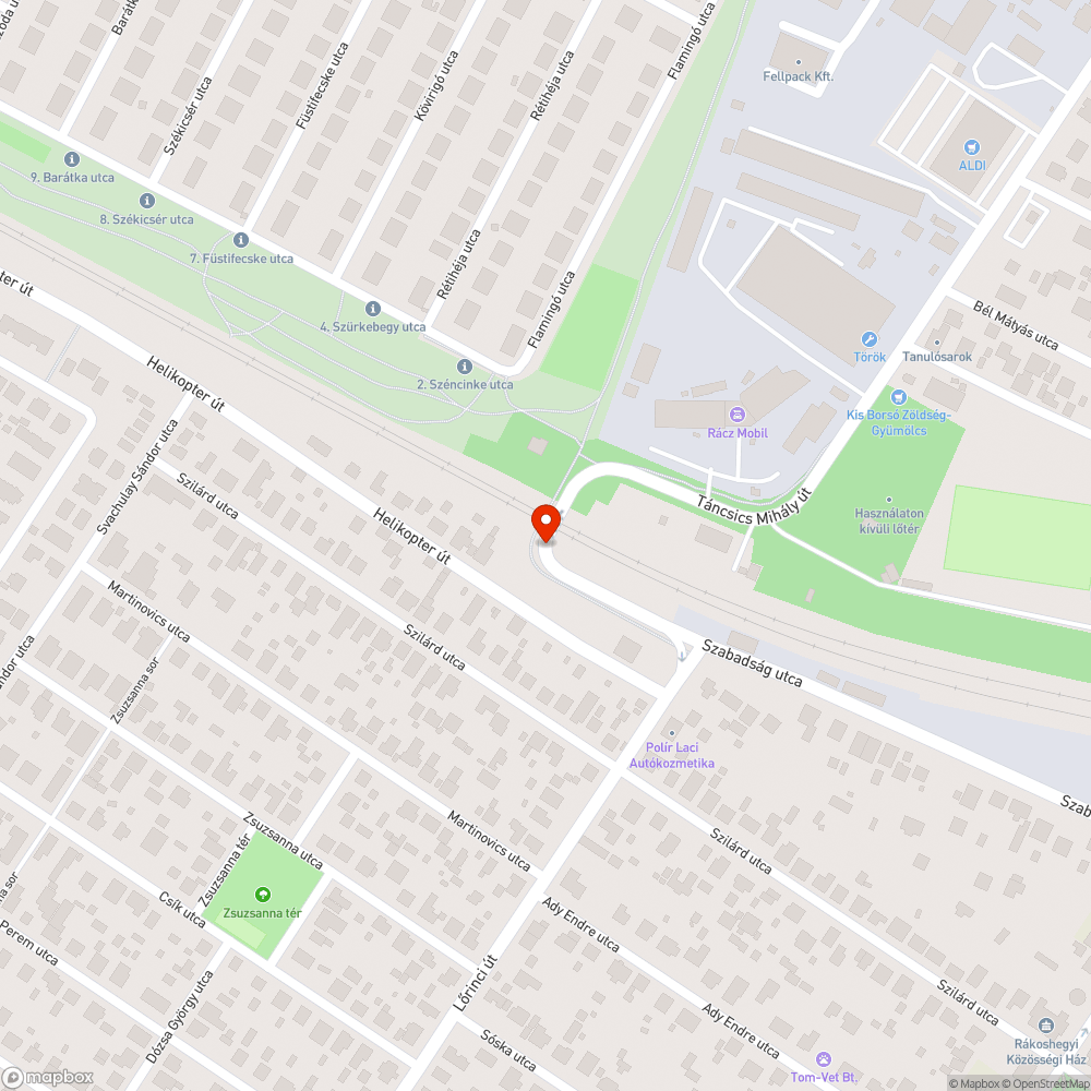 Kátyúzás utáni akadály! bejelentés helye