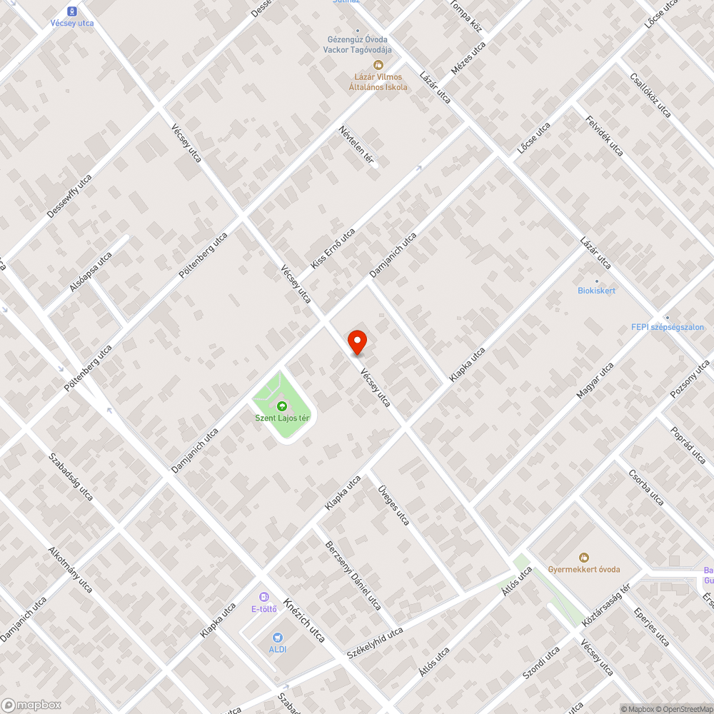 Kátyúk bejelentés helye