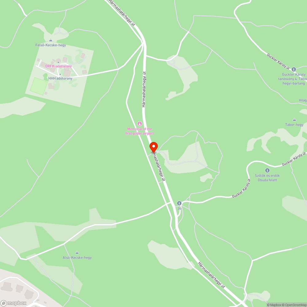 Autómentes Hármashatár-hegyet bejelentés helye