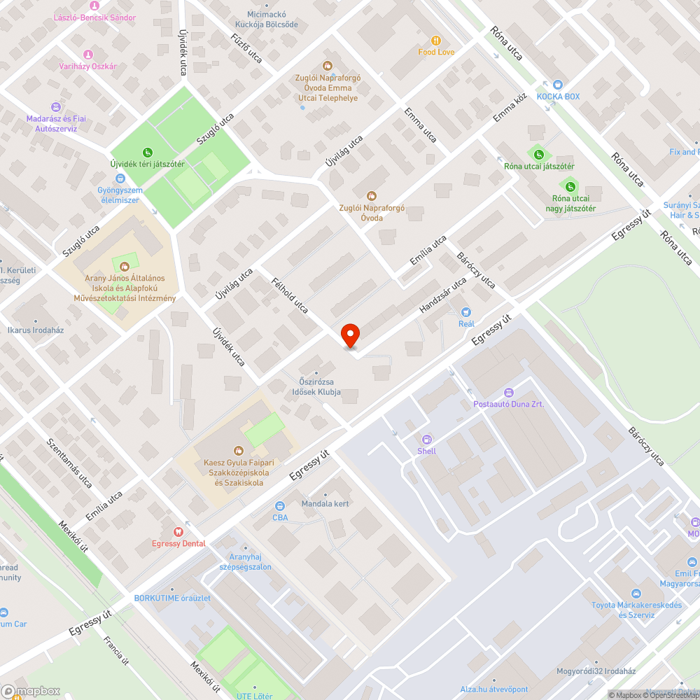 Elhagyott autó bejelentés helye