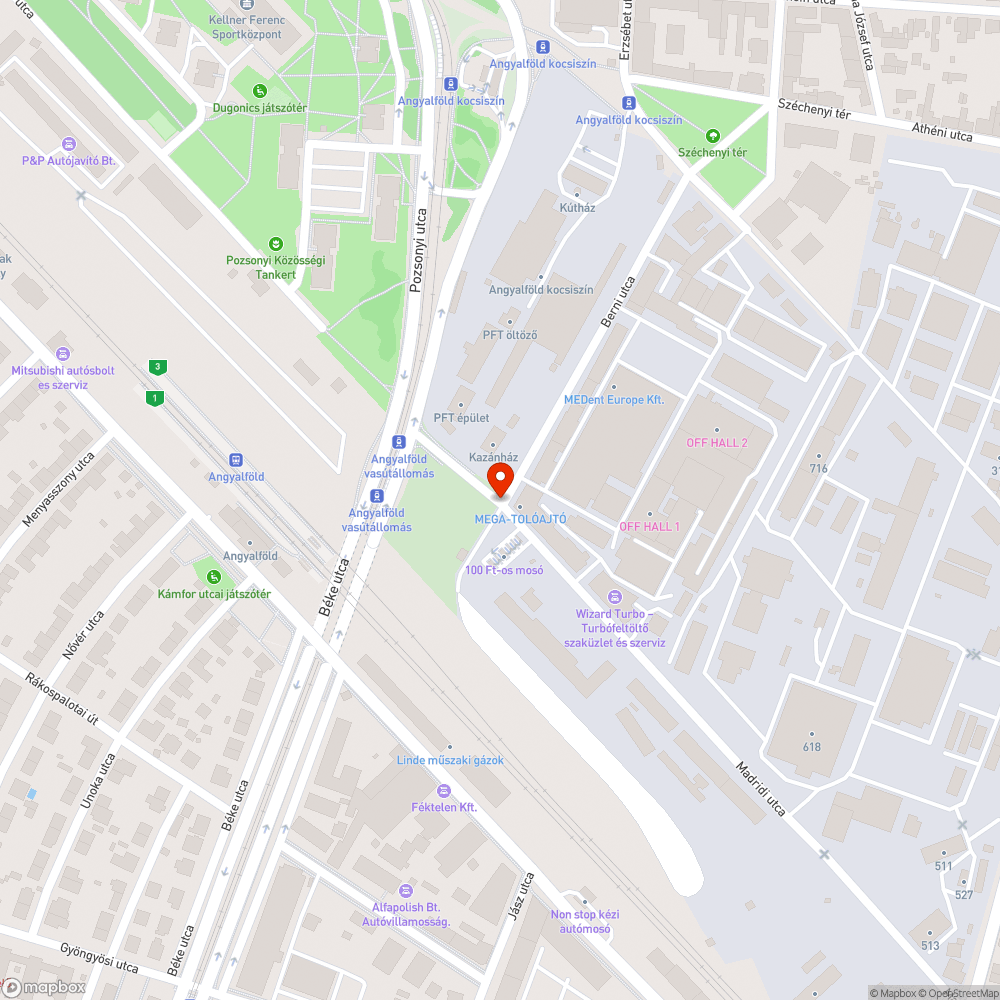 Berni utca - Madridi utca sarkán kátyú bejelentés helye