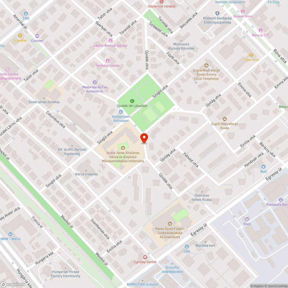 Elhagyott autó bejelentés helye