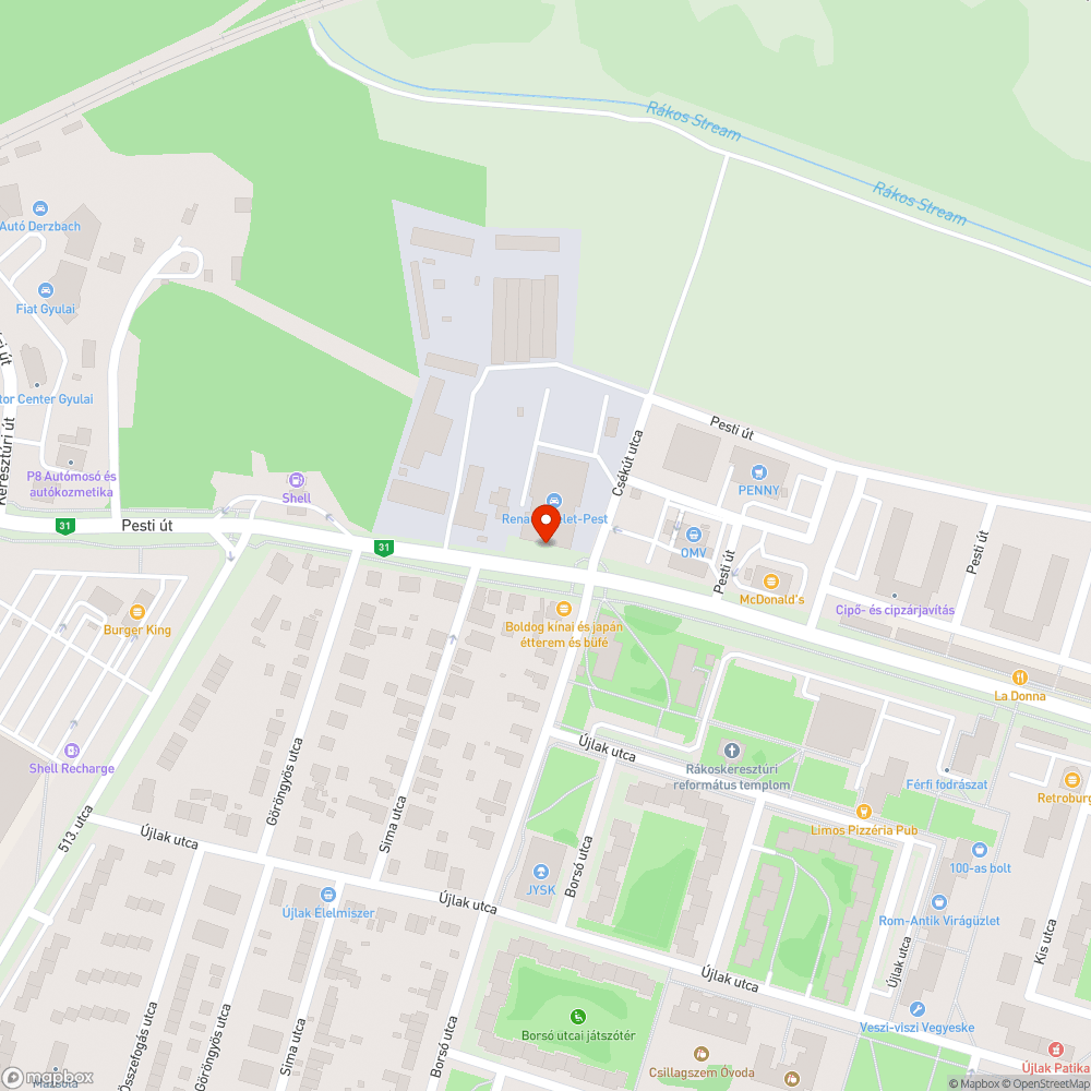 Borsó utcai buszmegállóban bejelentés helye