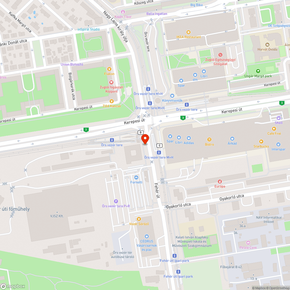 Kátyús járda az Örs vezér téren. bejelentés helye