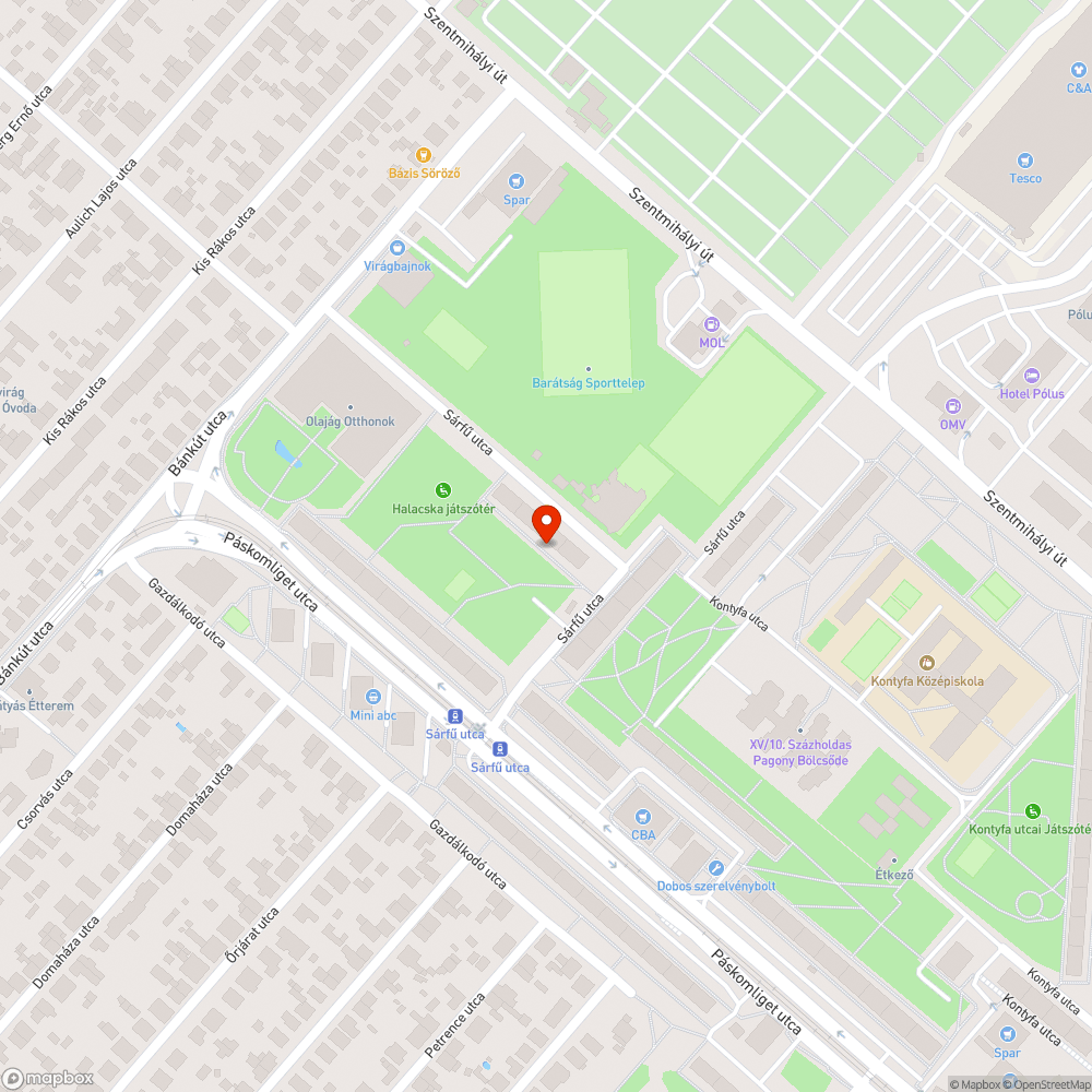 Sötét a parkban bejelentés helye