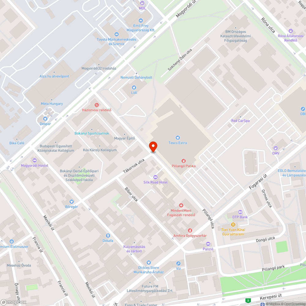 Sötét lámpa bejelentés helye