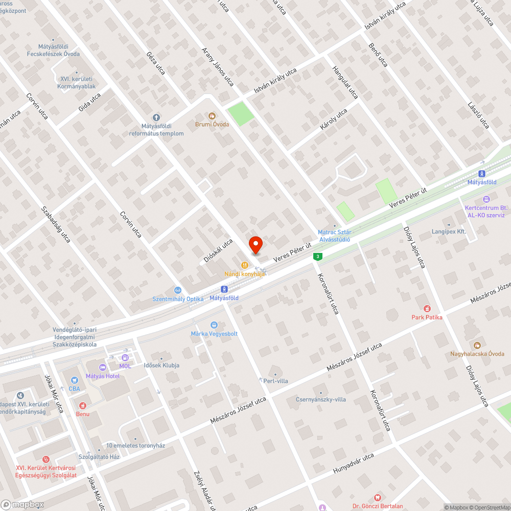 Kátyus járda bejelentés helye