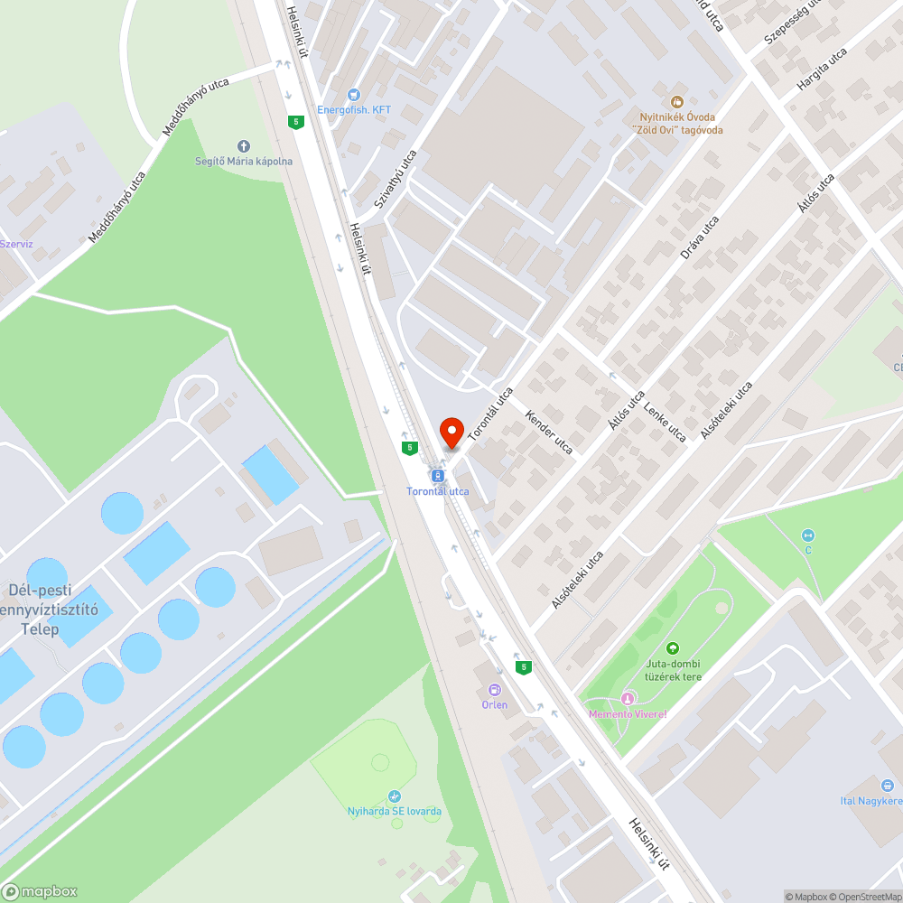 Torontál utca szemét bejelentés helye