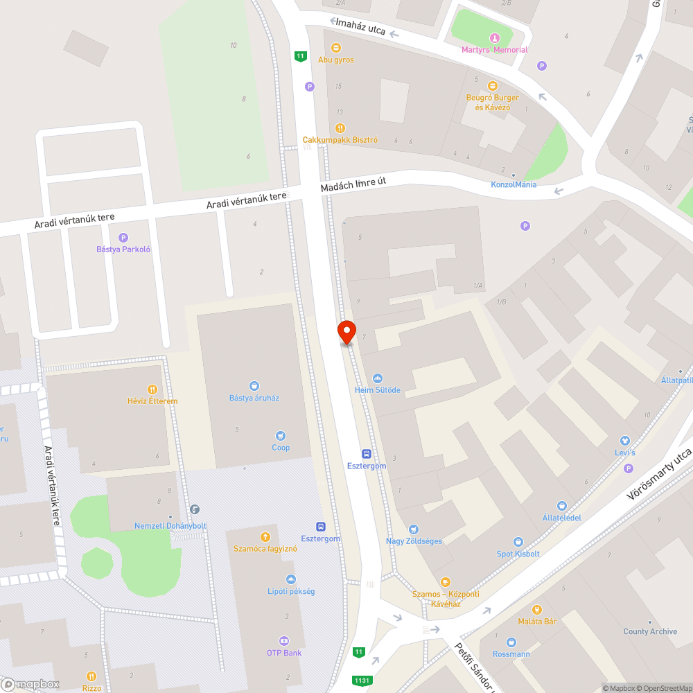 Járdából kiáll bejelentés helye