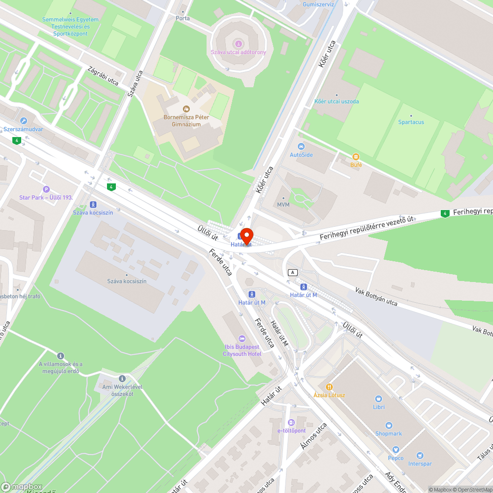 Galambürülékkel szennyezett járda a felüljáró alatt bejelentés helye