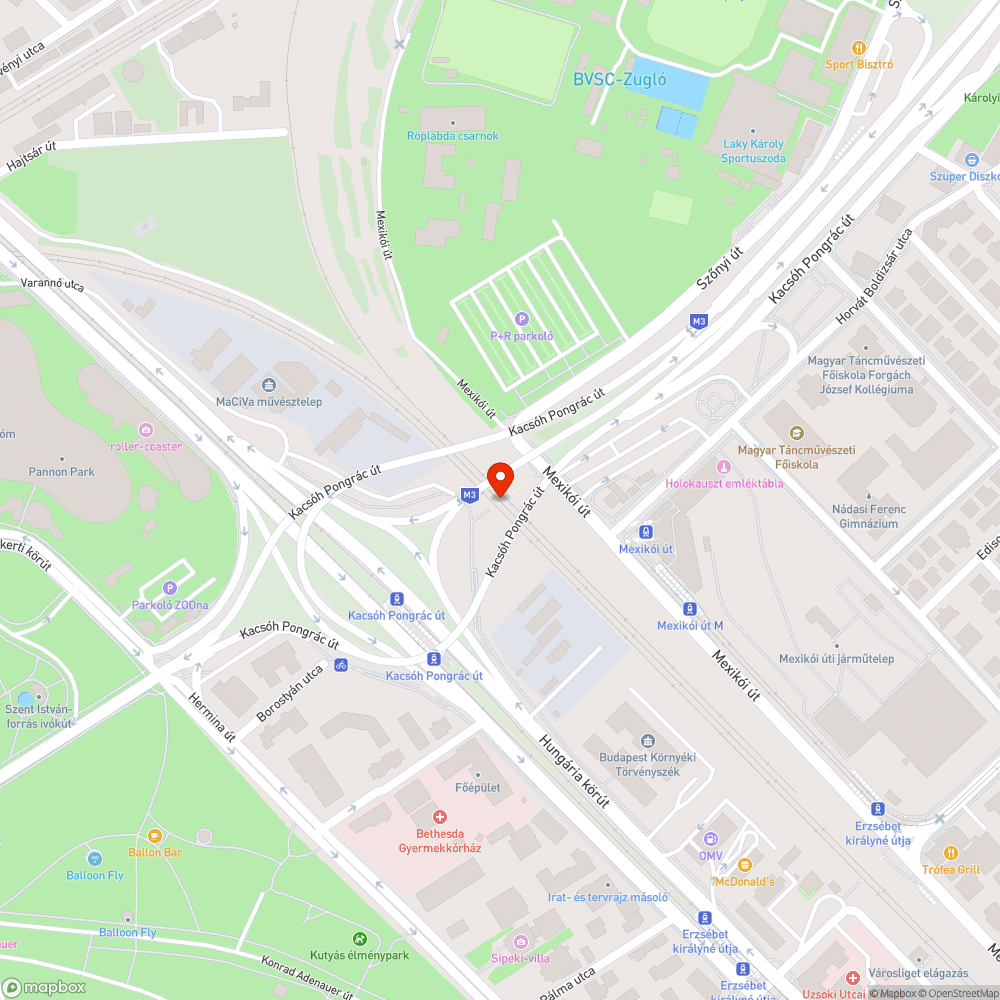 Graffitis aluljáró bejelentés helye