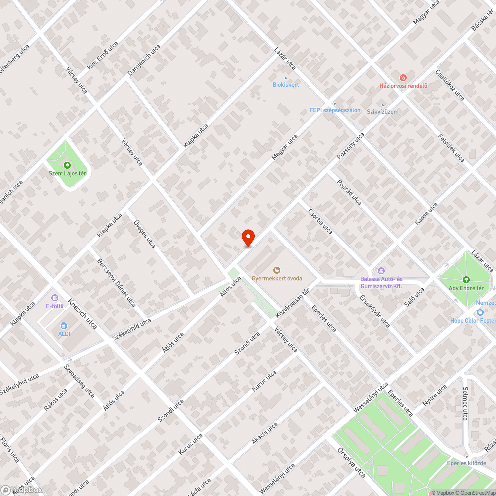 Kátyú bejelentés helye