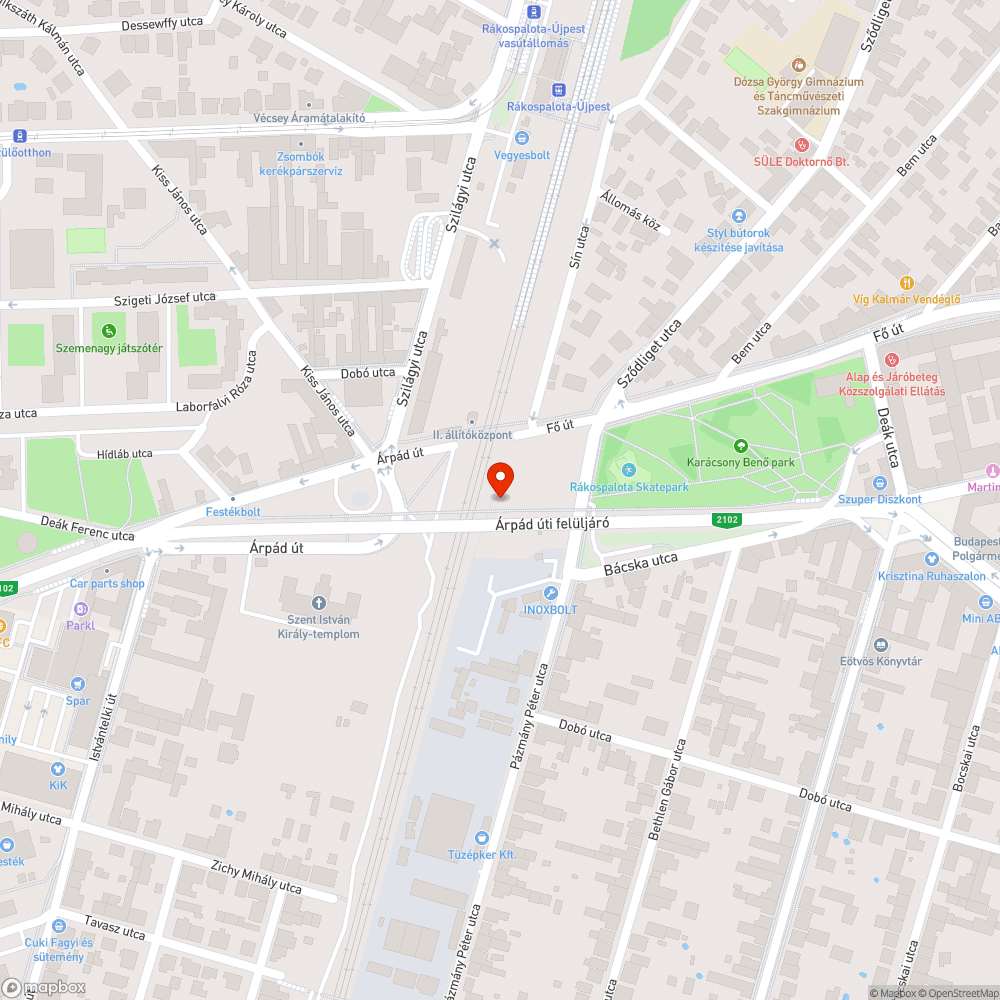 Árpád úti felüljáró alatt szemét bejelentés helye