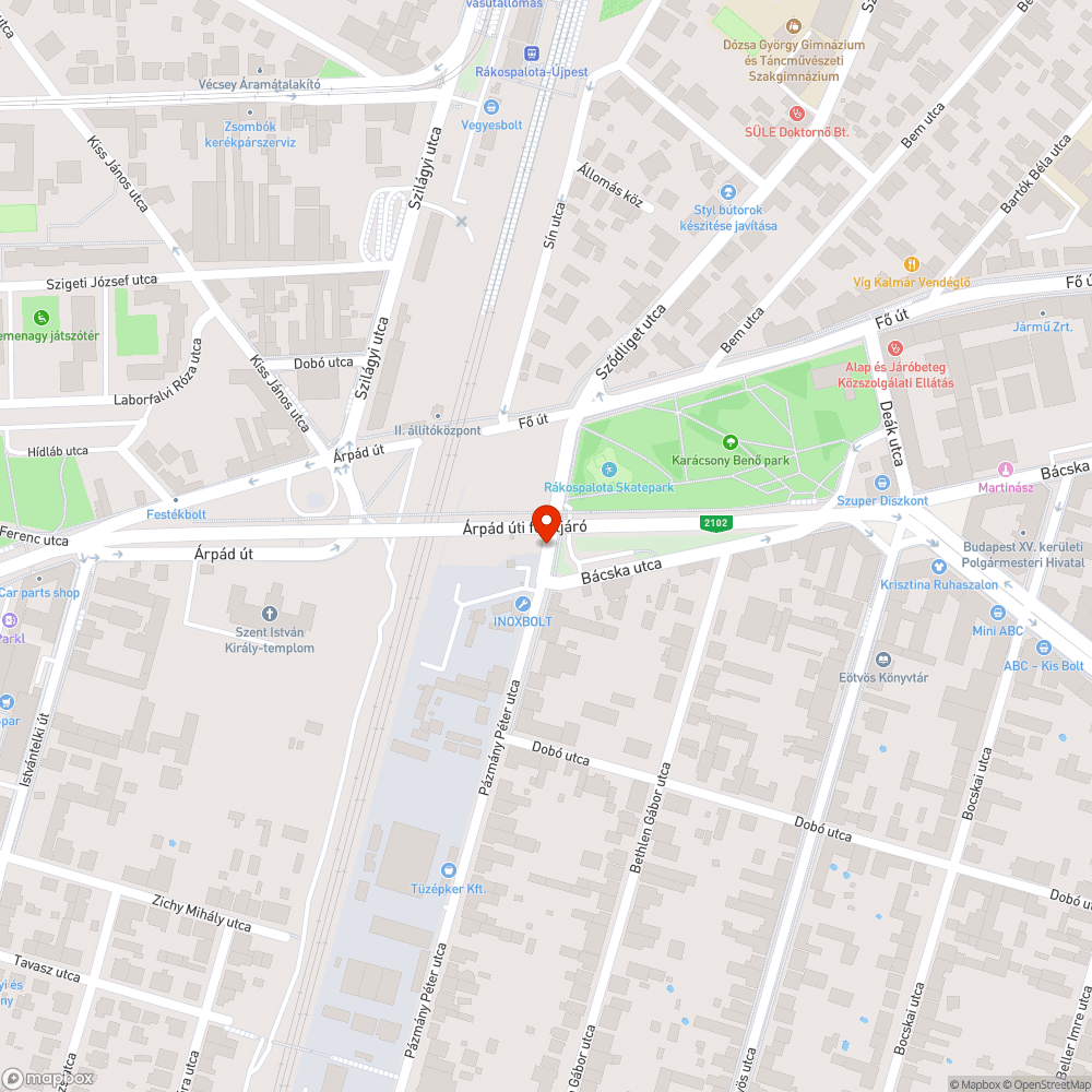 Elhagyott bevásárlókocsi bejelentés helye