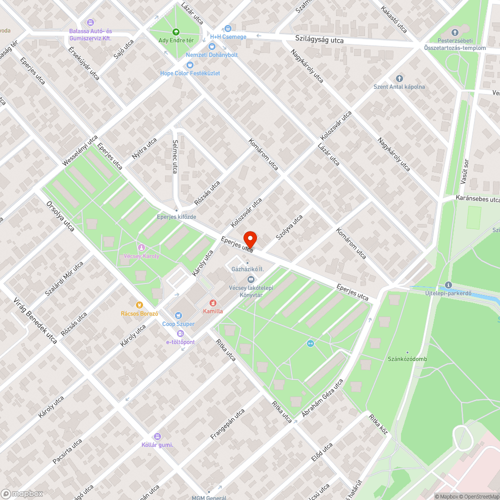 Hiányzó fák bejelentés helye